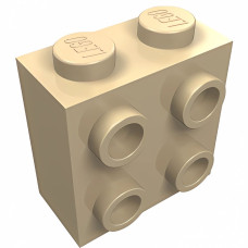 Брік модифік. 1x2x1 2/3, 4 стади збоку - Tan