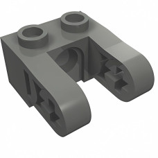 Технік брік 1x2 з лапками під вісь - Dark Bluish Gray