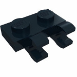 Плейт 1x2, 2 горизонт. кліпи збоку - Black