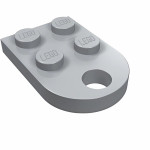 Плейт 2x3, закруглений з отвором - Light Bluish Gray