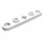 Технік плейт 1x5 з зубчиками - White