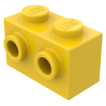Брік модифік. 1x2, з 4 пінами збоку  - Yellow