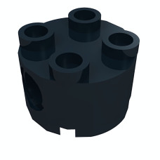 Брік круглий 2x2, з отвором - Black