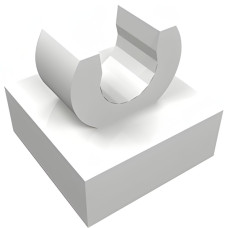 Тайл 1x1, з кліпсою - White
