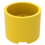Брік круглий, 3x3x2 (4 стади+отвір під вісь) - Yellow