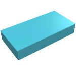 Тайл 1x2, прямокутник  - Medium Azure