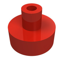 Тайл 1x1, круглий з баром - Red