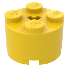 Брік круглий 2x2 - Yellow