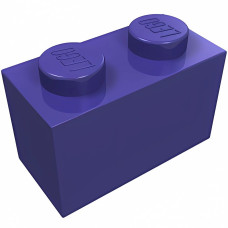 Брік 1x2 - Dark Purple