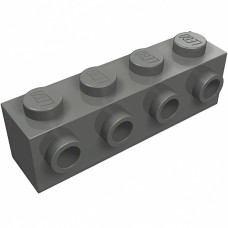 Брік модифік. 1x4, з 4 пінами збоку - Dark Bluish Gray