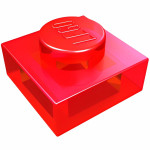 Плейт 1x1 - Trans-Red