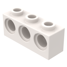 Технік брік 1x3 (3 отвори) - White