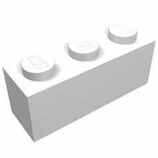 Брік 1x3 - White