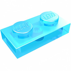 Плейт 1x2 - Trans-Light Blue