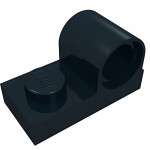 Плейт 1x2, під пін зверху - Black