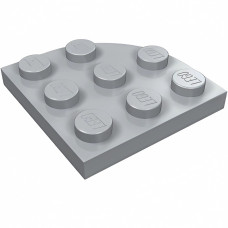 Плейт 3x3, закруглений (четвертина) - Light Bluish Gray