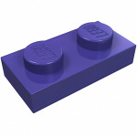 Плейт 1x2 - Dark Purple
