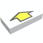 Тайл 1x2, прямокутник (жовта стрілка) - White