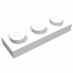 Плейт 1x3 - White