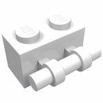 Брік модифік. 1x2, з поручнем - White