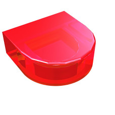 Тайл 1x1, півколо - Trans-Red