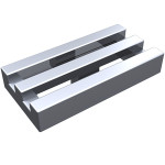 Тайл 1x2, решітка - Metallic Silver