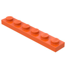 Плейт 1x6 - Reddish Orange