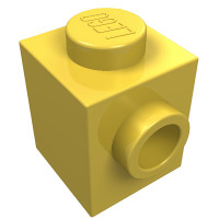 Брік модифік. 1x1, 2 стади по бокам - Yellow