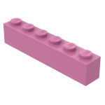 Брік 1x6  - Dark Pink