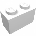 Брік 1x2 - White