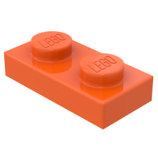 Плейт 1x2 - Reddish Orange