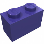 Брік 1x2 - Dark Purple