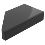 Тайл 1x2, скошений (правий) - Black