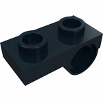 Плейт 1x2, під пін знизу - Black
