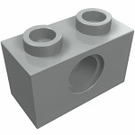 Технік брік 1x2 - Light Gray
