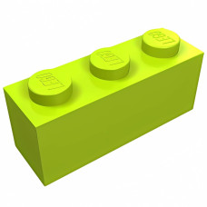 Брік 1x3 - Lime