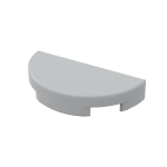 Тайл 1x2, півколо - Light Bluish Gray