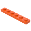 Плейт 1x6 - Reddish Orange