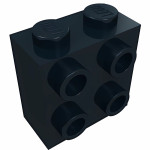 Брік модифік. 1x2x1 2/3, 4 стади збоку - Black