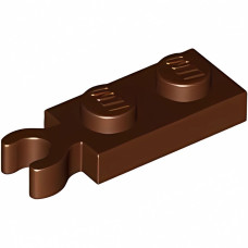 Плейт 1x2, вертикал. кліп - Reddish Brown
