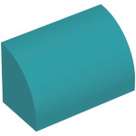 Слоуп закруглений 1x2x1 - Dark Turquoise