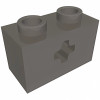 Технік брік 1x2 (під вісь) - Dark Bluish Gray