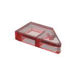 Тайл 1x2, скошений (лівий) - Trans-Red