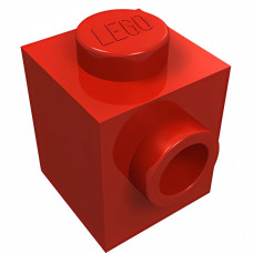 Брік модифік. 1x1, стад збоку - Red