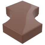 Тайл 2x2, з 2 вирізами по бокам - Reddish Brown