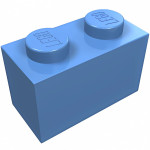 Брік 1x2 - Medium Blue