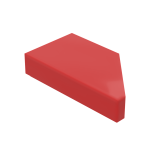 Тайл 1x2, скошений (лівий) - Red