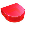 Тайл 1x1, півколо - Trans-Red