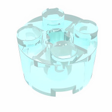 Брік круглий 2x2 - Trans-Light Blue