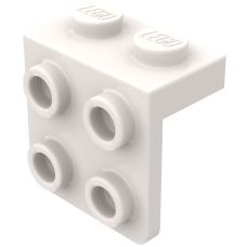 Плейт г-подібний 1x2x2x2 (вниз) - White